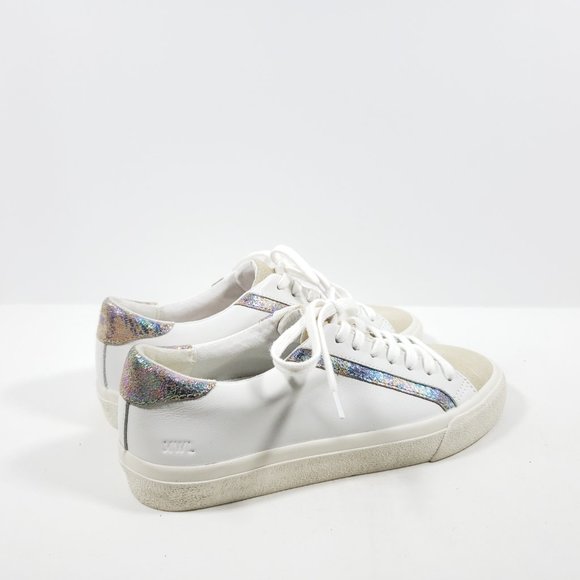 Madewell Sidewalk Low-Top Sneakers in Iridescent Leather - White 7M - Picture 2 of 4